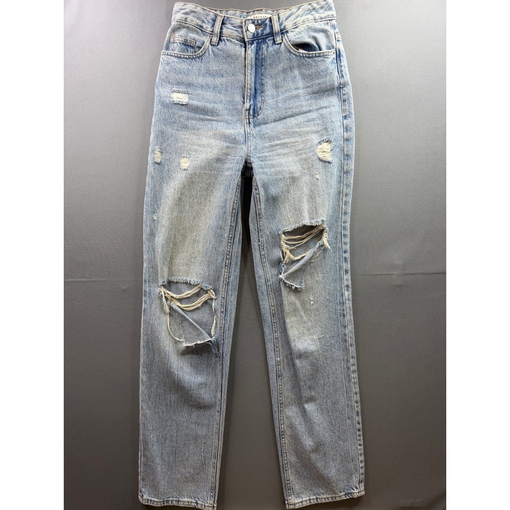 PacSun 90's Boyfriend Jeans Womens Light Wash Distressed Ripped 25x34